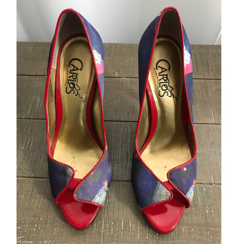 Carlos Santana Asymmetric Front Screen Print Heel